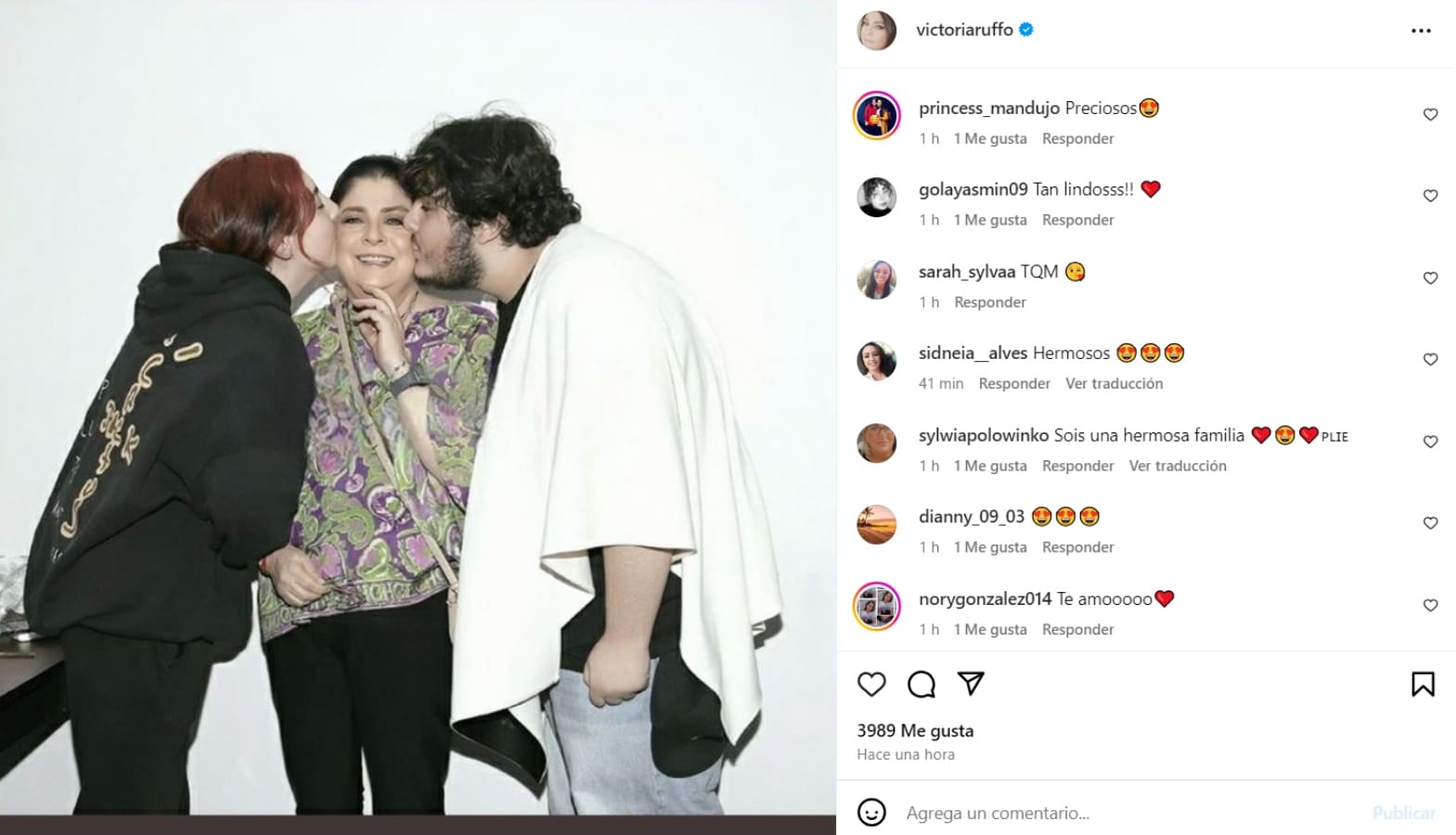 Victoria Ruffo con José Eduardo, Anuar y Vicky, sus hijos / Instagram