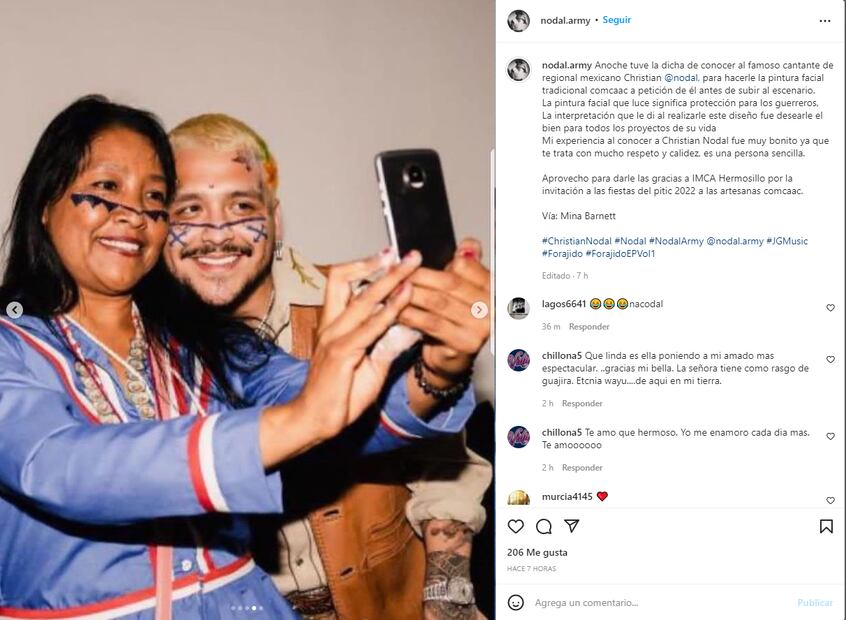 Christian Nodal se convierte en guerrero Konkaak. Así fue la transformación