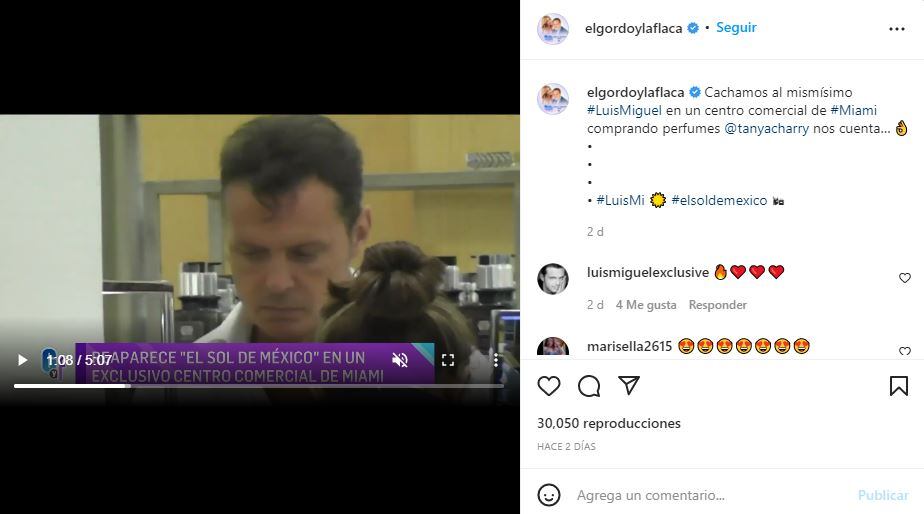 Luis Miguel reaparece muy rejuvenecido en un centro comercial de Miami