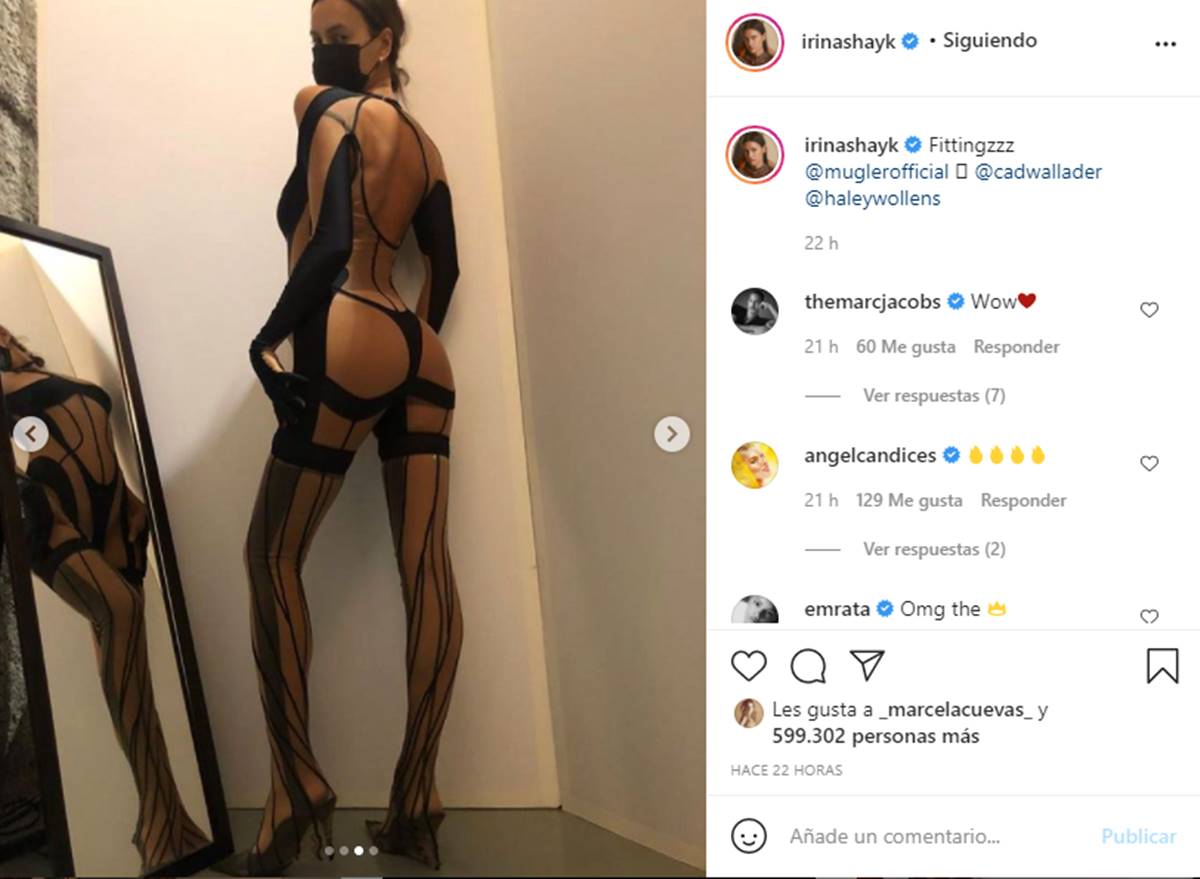 Irina Shayk muestra su piel con un traje de sensuales transparencias