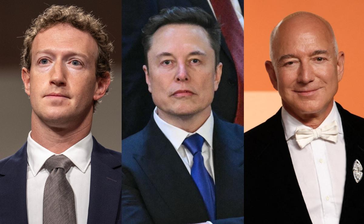 Mark Zuckerberg, Elon Musk y Jeff Bezos / Fotos: EFE y AFP
