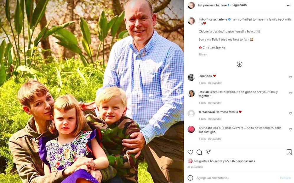 La princesa Charlene regresa a Mónaco después de seis meses