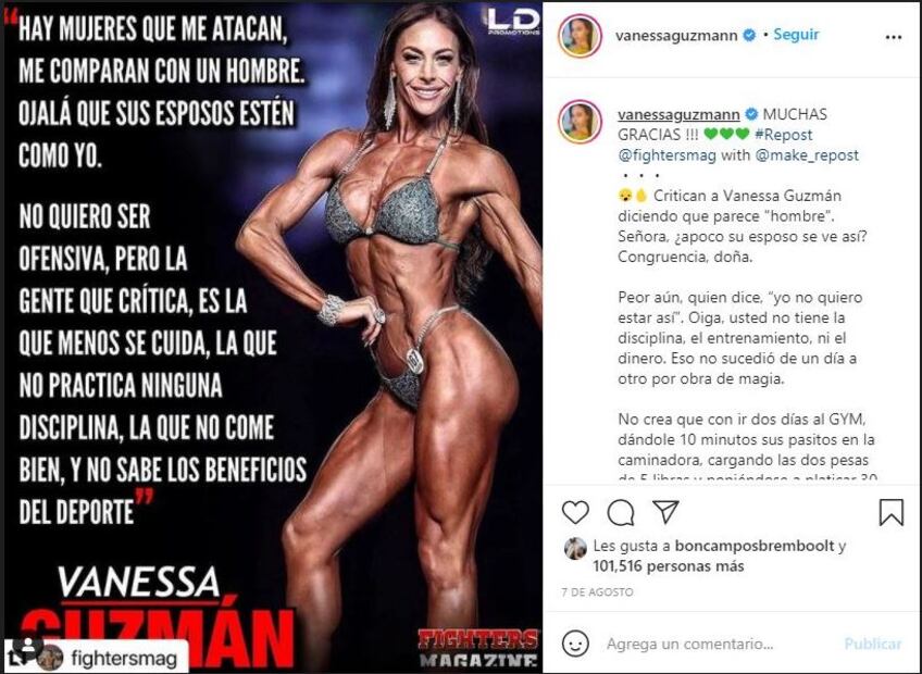 Vanessa Guzmán llega al top 10 en competencia de fiscoculturismo