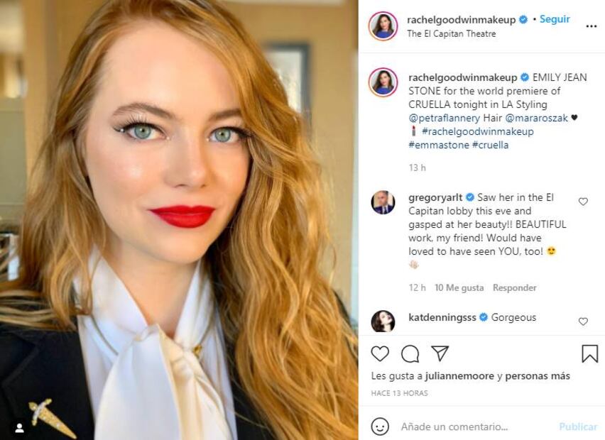 Emma Stone reaparece con look de Louis Vuitton en la alfombra roja de "Cruella"