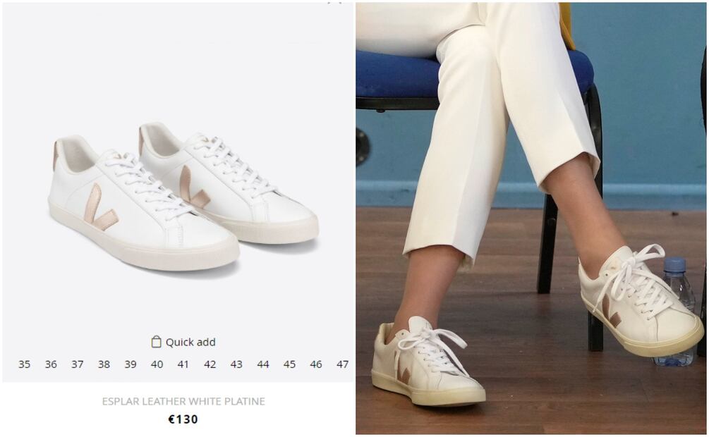 (El calzado deportivo de Kate Middleton es de la marca francesa Veja / Captura de pantalla / AP)