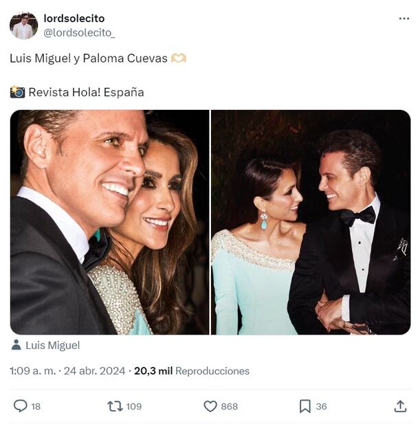 Luis Miguel y Paloma Cuevas/X.