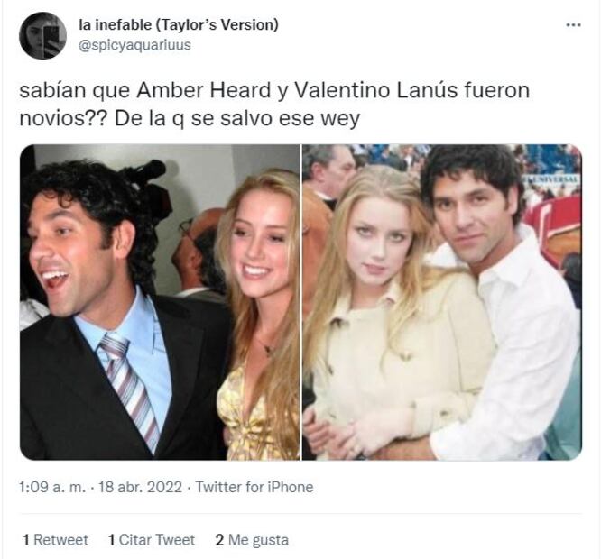 ¿Valentino Lanús y Amber Heard tuvieron un romance?