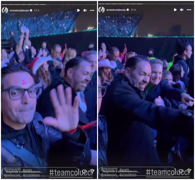 Ernesto D'Alessio en el concierto de RBD en el Foro Sol / Instagram: @ernestodalessio
