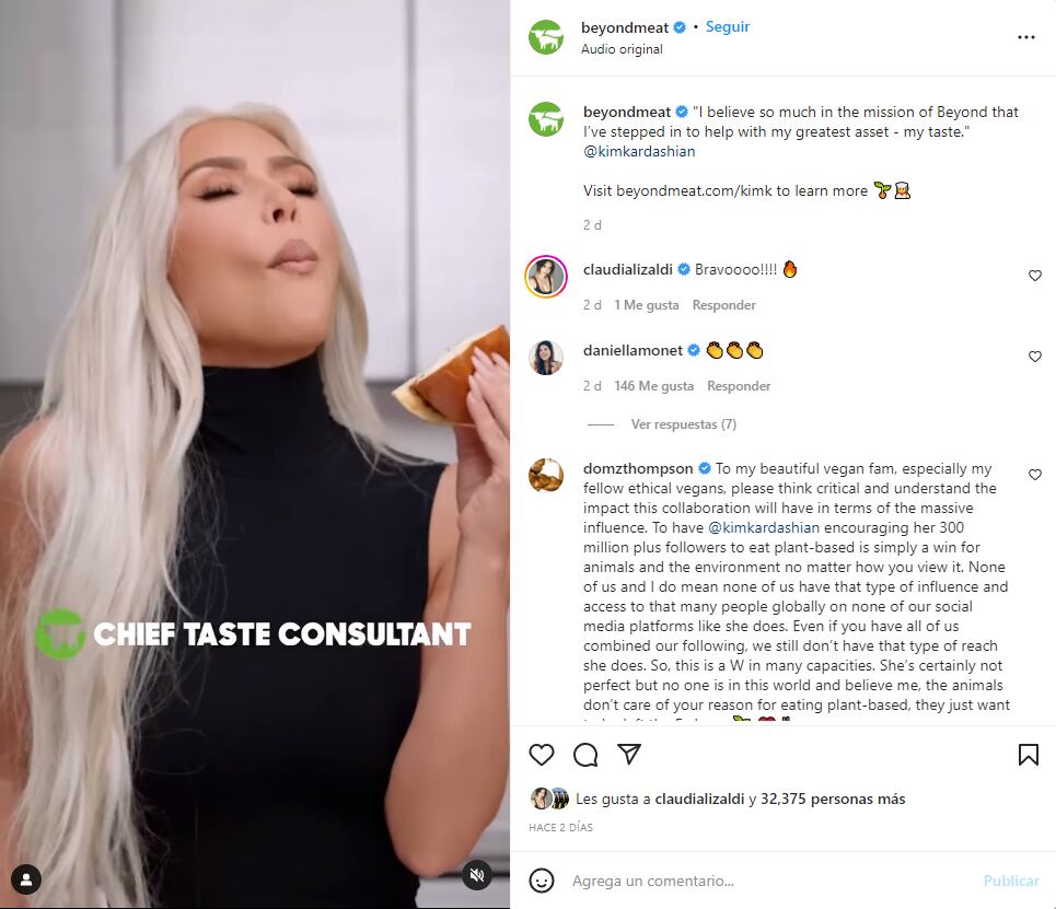 Kim Kardashian se convierte en consultora de marca vegana pero el anuncio desata burlas por una falsa mordida