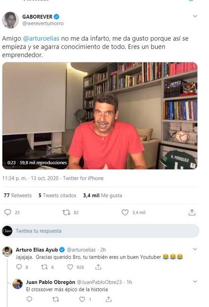 Arturo Elias Ayub responde a  Werevertumorro tras ocurrente mensaje