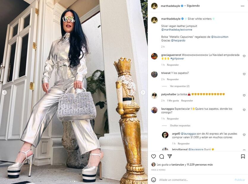 El fabuloso look metálico de Martha Debayle para esta Navidad