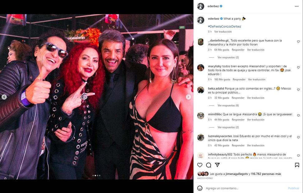 Eugenio Derbez 'se va de fiesta' con Celia Lora, quien luce una figura de infarto