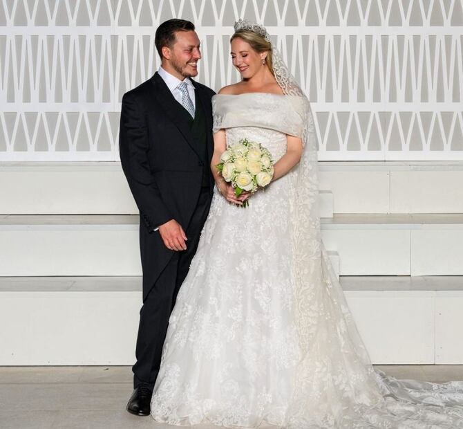 Teodora de Grecia y el abogado estadounidense Matthew Kumar en su boda / Foto: Galeria Familia Real Griega