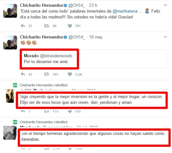 Los mensajes de Chicharito tras su soltería 