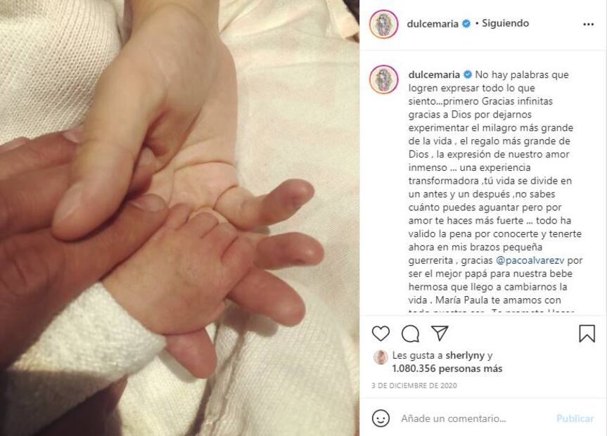 Dulce María comparte tierna foto de su bebé ¡está más feliz que nunca!