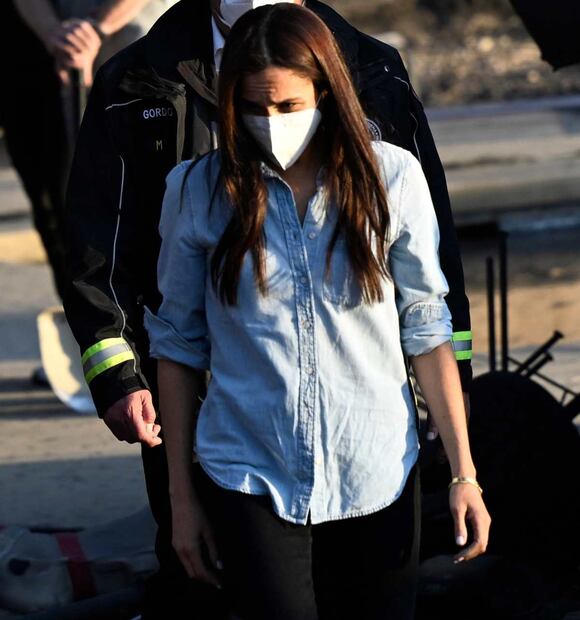 Meghan Markle apoyando a los afectados por los incendios, así como a los miembros del cuerpo de bomberos de Los Ángeles / Foto: Getty Images