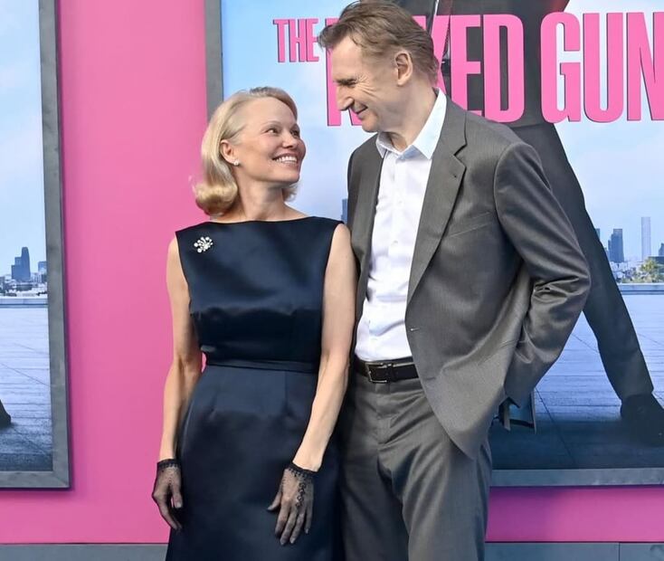 Liam Neeson y Pamela Anderson / Foto: Instagram