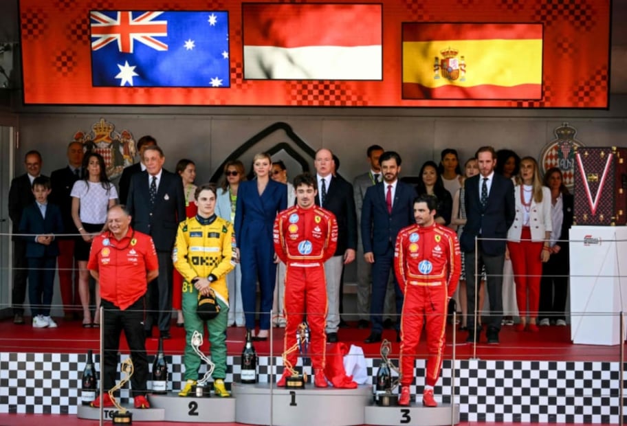 El príncipe Alberto y Charlène de Mónaco en el Gran Premio de Mónaco 2024 / AFP