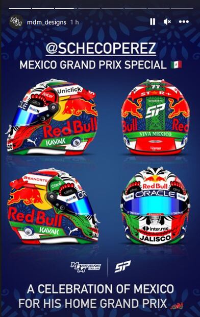 Sergio "Checo" Pérez presenta su casco especial para el Gran Premio de México