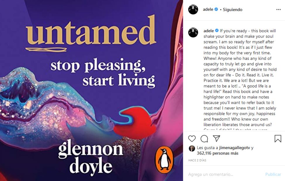 Adele revela el nombre del libro de auto ayuda que le cambió la vida