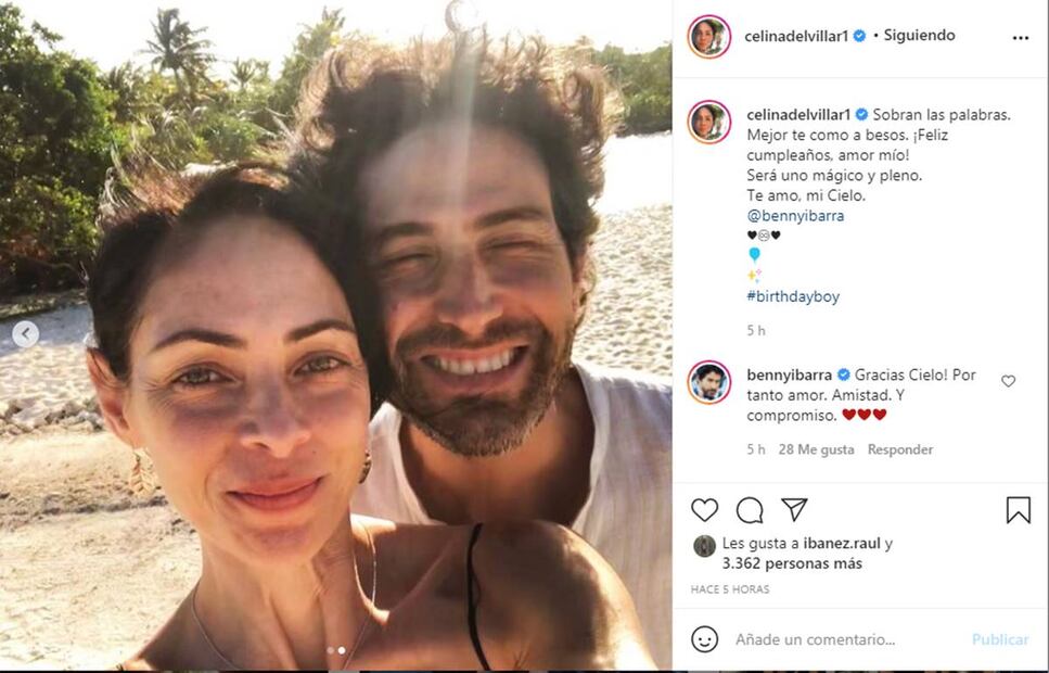 Celina del Villar celebra con todo el amor a Benny Ibarra. "Te amo, mi cielo"