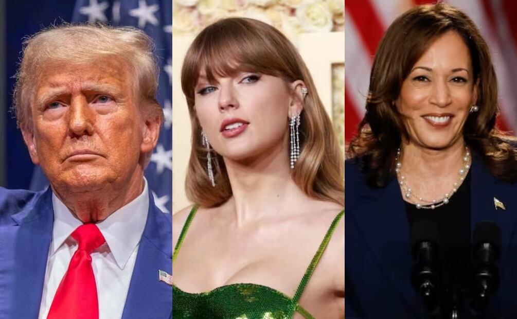 Donald Trump reaccionó al respaldo de Taylor Swift a la candidatura de Kamala Harris / Fotos: EFE, AFP