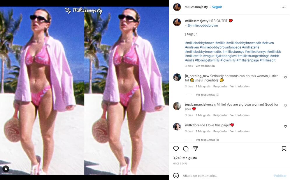 Millie Bobby Brown presume su tonificada figura en bikini 