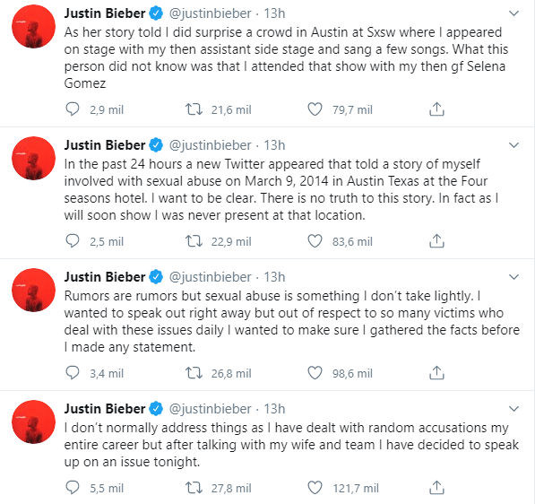 Justin Bieber demanda por 20 millones de dólares a mujeres que lo acusaron de abuso