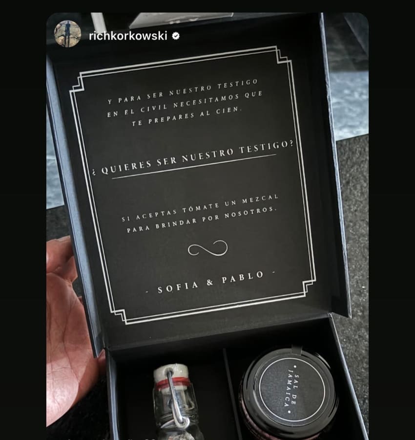 Sofía Castro y Pablo Bernot enviaron esta invitación a sus seres queridos / Foto: Instagram