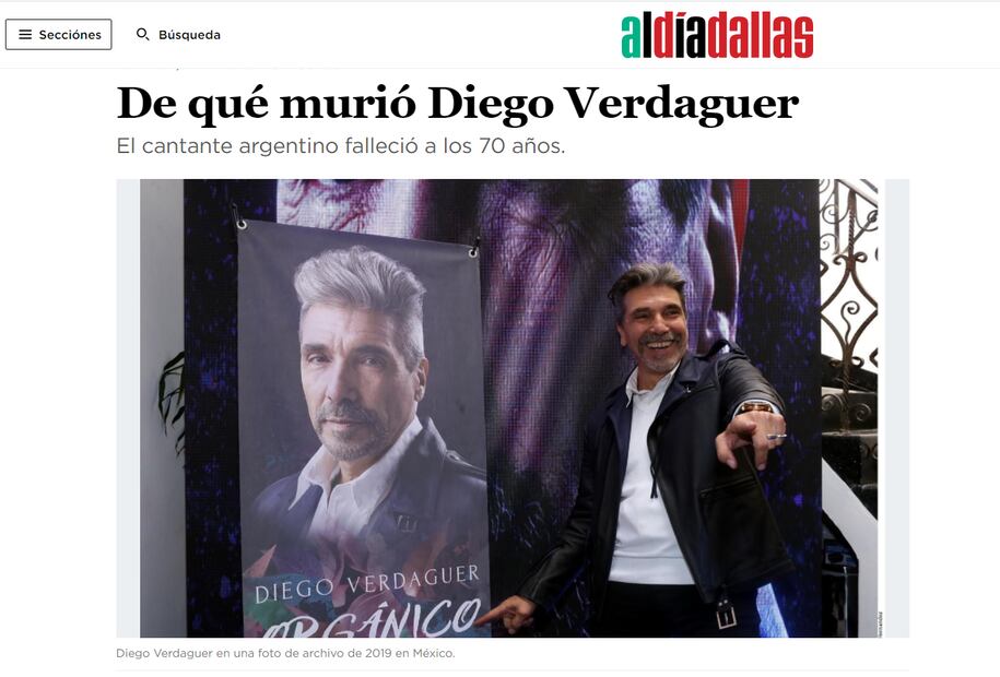 Diego Verdaguer: su muerte impacta en la prensa extranjera