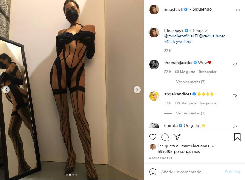 Irina Shayk muestra su piel con un traje de sensuales transparencias