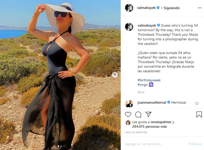 Salma Hayek, como diosa dorada, rompe platos mientras baila