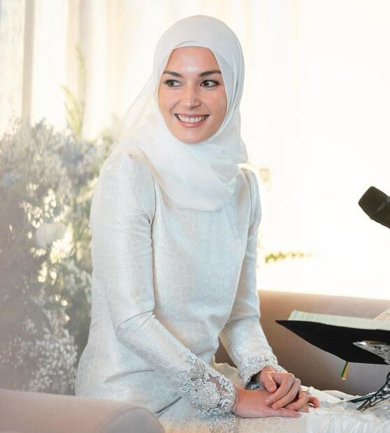 Anisha Rosnah binti Adam, esposa del príncipe Abdul Mateen de Brunéi / Instagram: @tehfirdaus