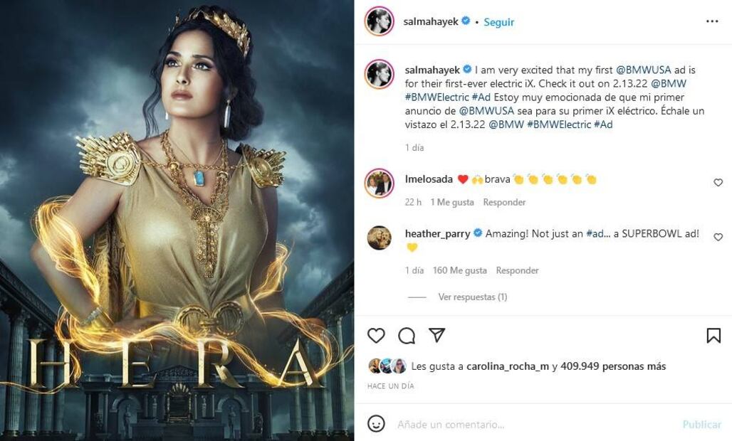 Salma Hayek aparecerá en un comercial estelar del Super Bowl LVI