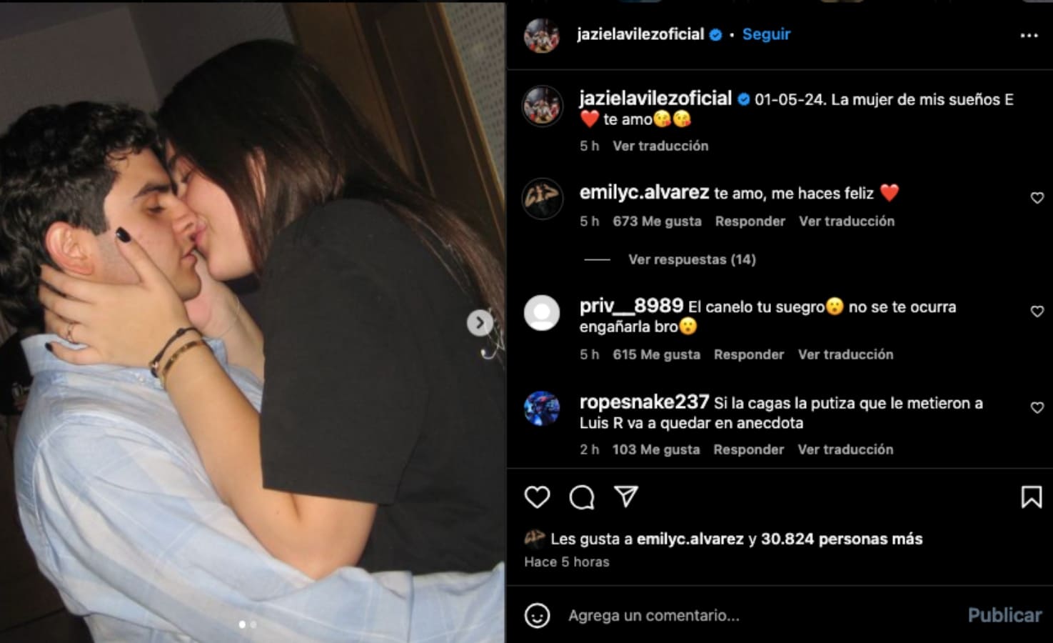 Emily Cinnamon, hija de Saúl 'Canelo' Álvarez con Jaziel Avilez / Instagram