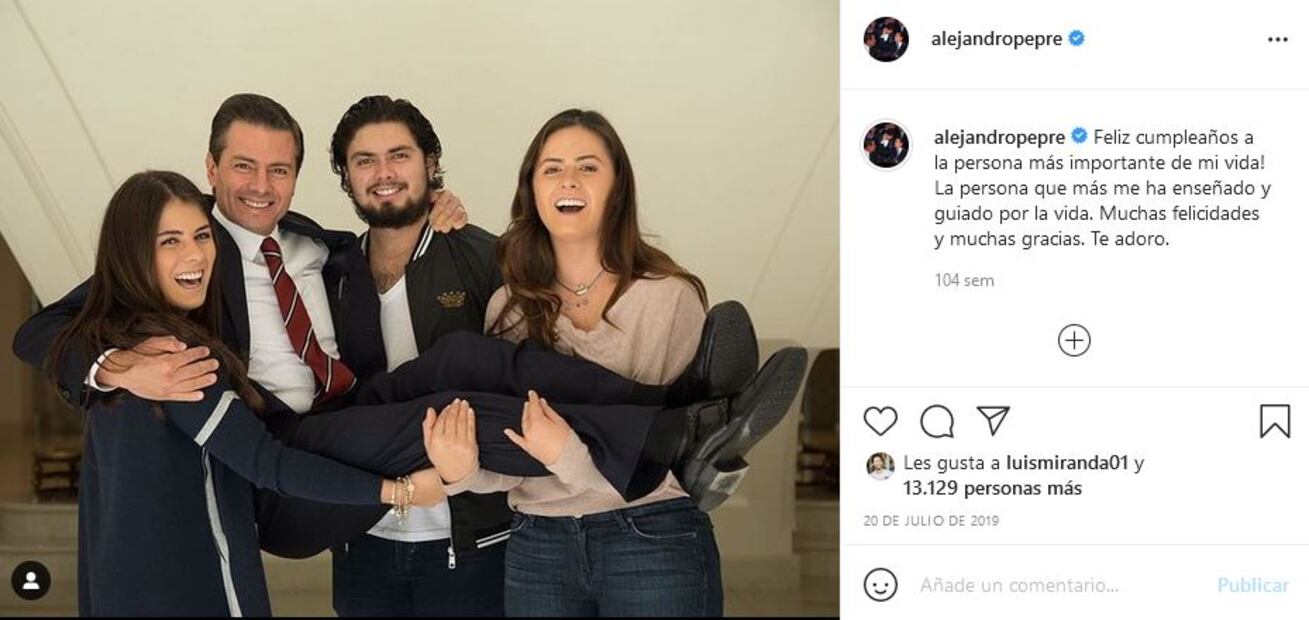 Enrique Peña Nieto reaparece en tierna felicitación de su hijo Alejandro
