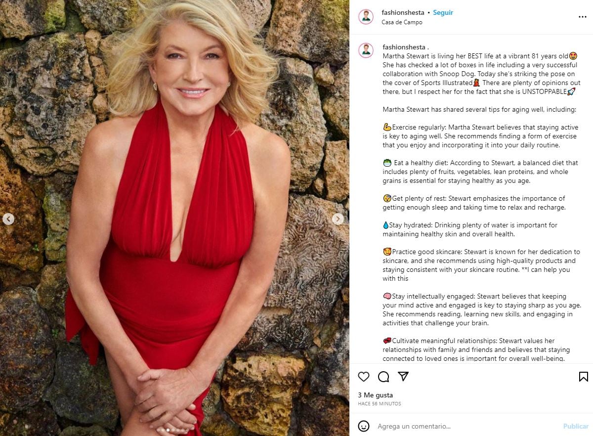 Martha Stewart, de 81 años, posa en traje de baño para Sports Illustrated Swimsuit