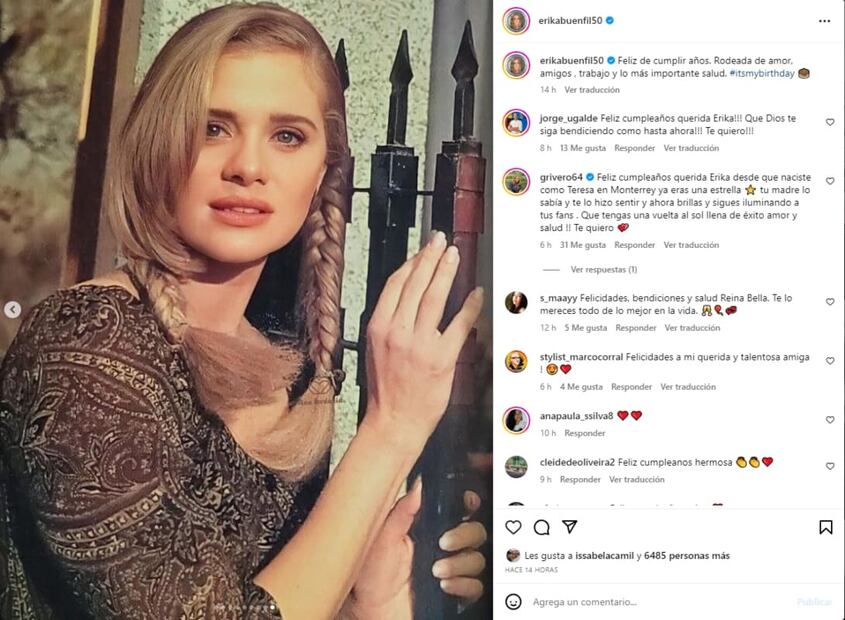 Érika Buenfil celebra su cumpleaños / Instagram: @erikabuenfil50