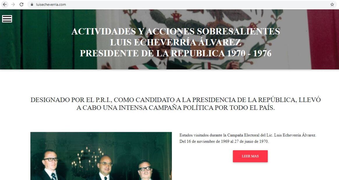 Luis Echeverría: La familia del expresidente lanza su página web 