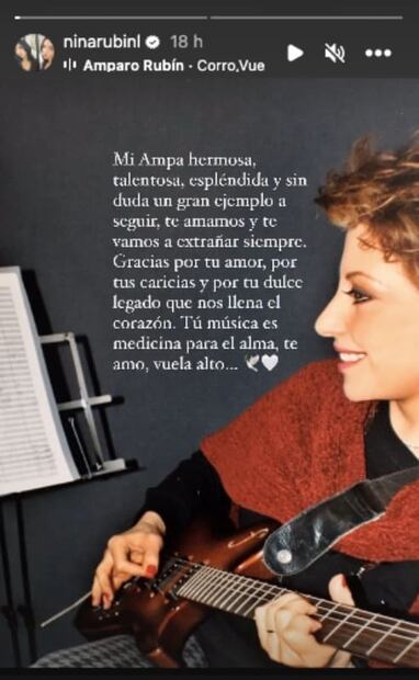 Nina, hija de Erik Rubín y Andrea Legarreta, se despide de Amparo Rubín / Instagram