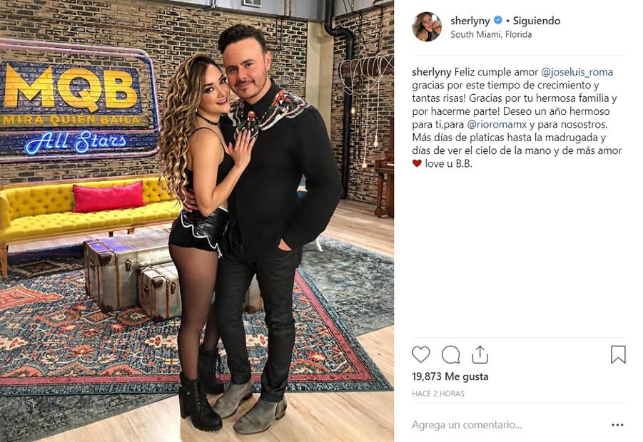 Sherlyn derrocha amor en el cumpleaños de José Luis de Río Roma 