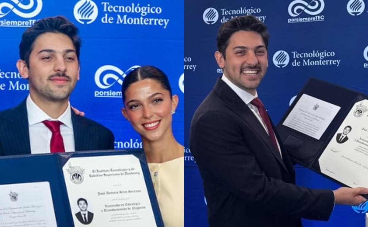 Eugenia Rodríguez arropa a Tony Mils, nieto de Carlos Slim, en su graduación