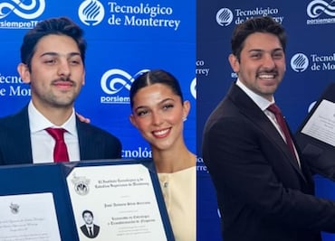 Eugenia Rodríguez arropa a Tony Mils, nieto de Carlos Slim, en su graduación
