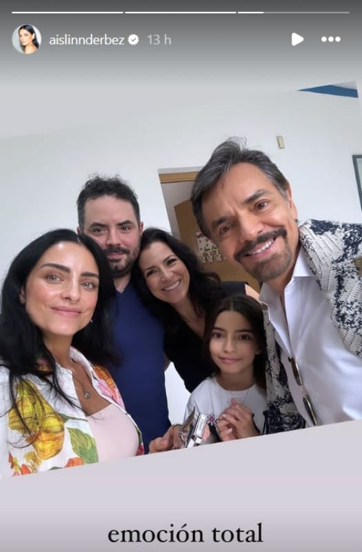 Aislinn, José Eduardo, Alessandra Rosaldo, Aitana y Eugenio Derbez en el nacimiento de Tessa / Foto: Instagram