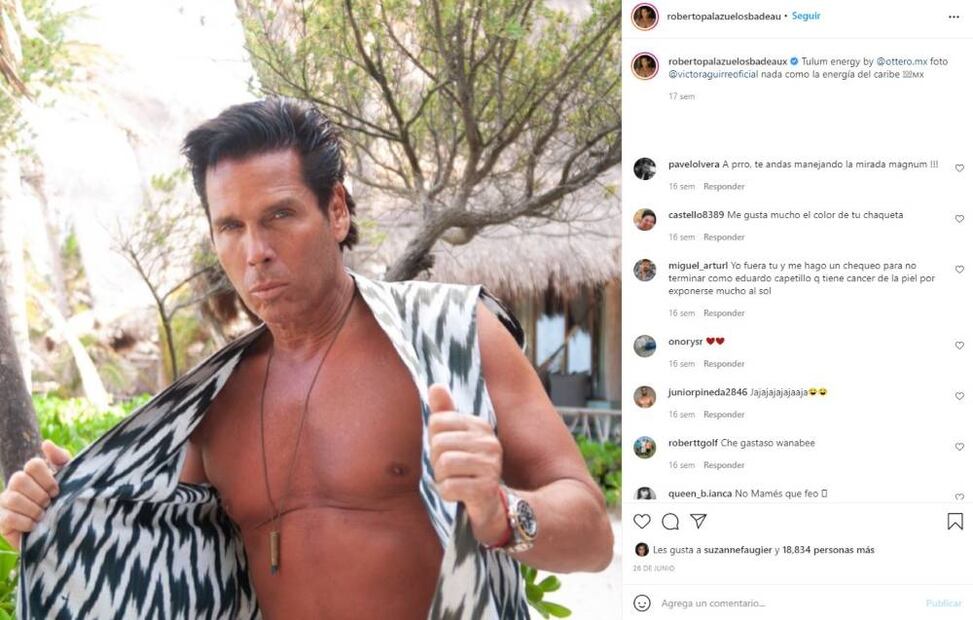 Roberto Palazuelos es criticado en Instagram por esta foto