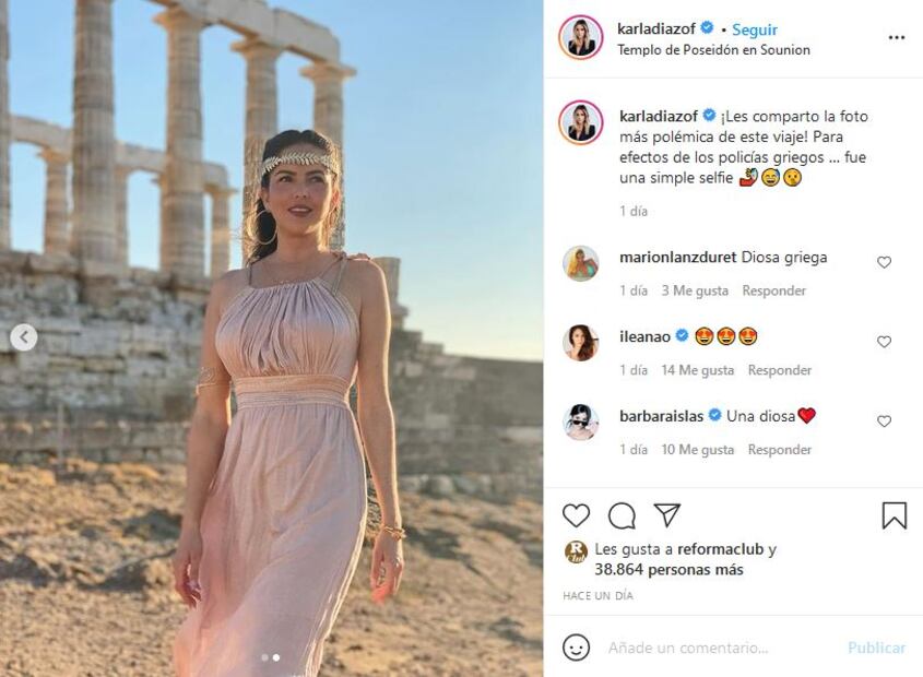 Karla Díaz y su esposo Daniel Dayz fueron sacados de un templo en Grecia