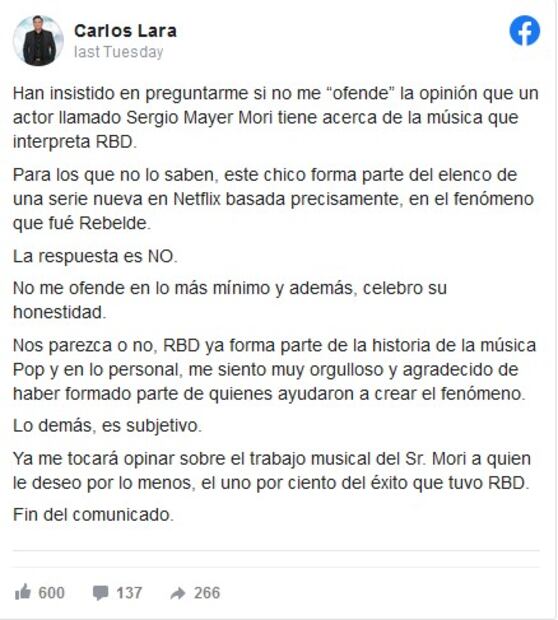 Productor de RBD le responde a Sergio Mayer Mori por criticar a la banda