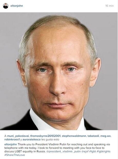 Elton John habla con Vladimir Putin sobre la comunidad LGBT