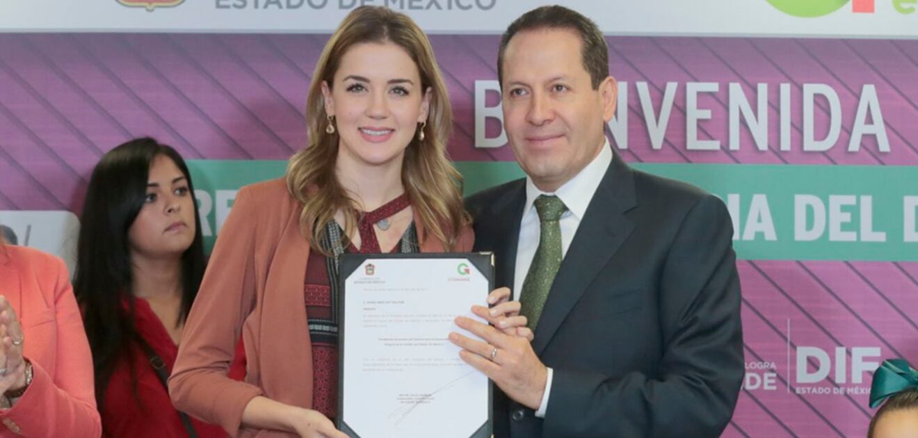 <p>A pocos días de su boda, María Irene Dipp fue nombrada presidenta honoraria del DIFEM&nbsp;<strong>(Fotos: Twitter)</strong></p>
