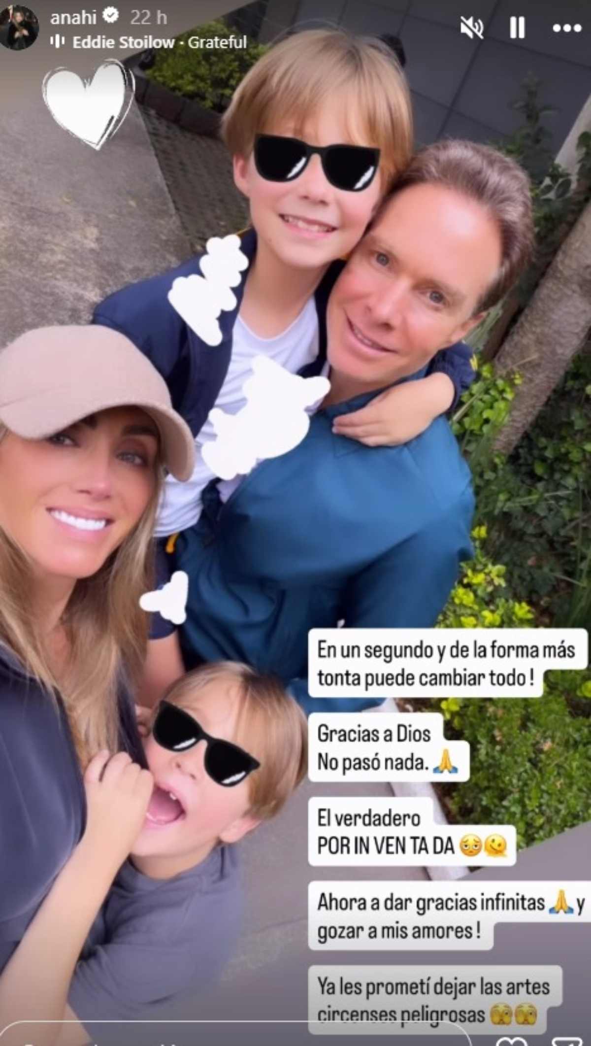 El mensaje de Anahí tras su caída / Foto: Instagram